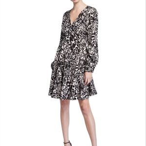 Milly Leopard Printed‎ Jacquard Wrap Dress
